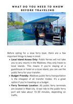 Travelers preparing to board Maldives public ferry with local loading supplies at Malé port